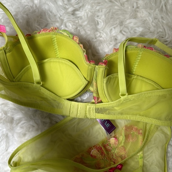 BRAND NEW ADORE ME Daphne Push Up bra and panty set size 34C light green - Picture 6 of 7